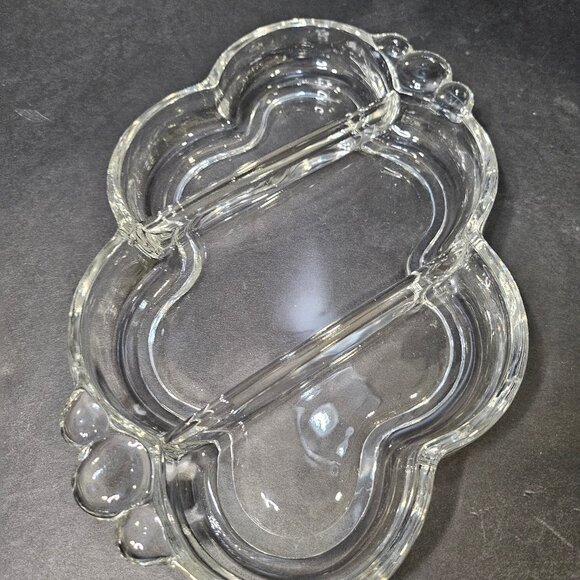 1939-55 Duncan and Miller Canterbury Clear Teardrop Glass Divided Serving Dish - Picture 4 of 10